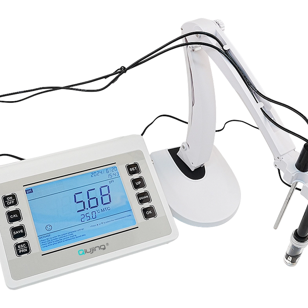 Qiujing LED obrazovka Pohodlná bezdrôtová Bluetooth tlač Odolné vstavané veľkokapacitné úložisko Stolný PH meter P901 